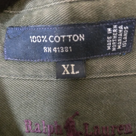 Vintage Polo Ralph Lauren "The Blair Button Down" Men's Warm Olive Green Shirt - Picture 3 of 6